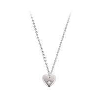 Brass Necklace Heart platinum plated fashion jewelry & for woman original color 455mm Sold By PC