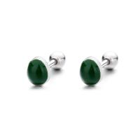 925 Sterling Silver Stud Earrings Avocado plated fashion jewelry & for woman Sold By Lot