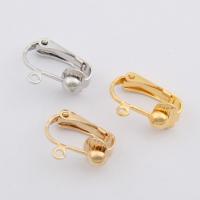 Brass Clip On Earring Finding, plated, DIY, more colors for choice, nickel, lead & cadmium free, 14x17mm, Sold By PC