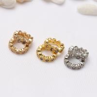 Brass Large Hole Bead plated DIY & micro pave cubic zirconia nickel lead & cadmium free Sold By PC