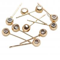 Brass Earring Post, cobre, with silicone, banhado, DIY & tamanho diferente para a escolha, Mais cores pare escolha, níquel, chumbo e cádmio livre, vendido por PC