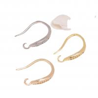 Brass Hook Earwire plated DIY & micro pave cubic zirconia nickel lead & cadmium free Sold By PC