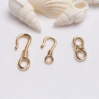 Brass Hook and Eye Clasp 14K gold plated DIY nickel lead & cadmium free Sold By PC
