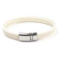 PU Leather Cord Bracelets with Zinc Alloy Unisex Length Approx 8.26 Inch Sold By PC