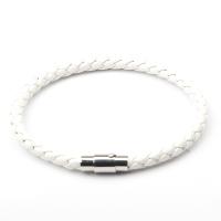 PU Leather Cord Bracelets with Zinc Alloy Unisex Length Approx 7.87 Inch Sold By PC