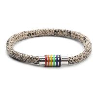 PU Leather Cord Bracelets, with Titanium Steel, plated, Unisex, more colors for choice, Length:Approx 8.26 Inch, Sold By PC