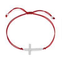 Fashion Bracelet & Bangle Jewelry, Polyester Cord, with Tibetan Style, plated, Adjustable & Unisex & micro pave cubic zirconia, more colors for choice, Length:Approx 14-28 cm, Sold By PC
