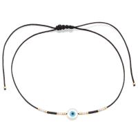 Bracelet Evil Eye bijoux, coquille blanche, avec Seedbead & cordon de polyester, fait à la main, Réglable & pour femme, plus de couleurs à choisir, Longueur:Environ 14-28 cm, Vendu par PC