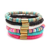 Fashion Bracelet & Bangle Jewelry, Polymer Clay, with Tibetan Style, handmade, for woman, more colors for choice, Length:Approx 7.87 Inch, Sold By PC
