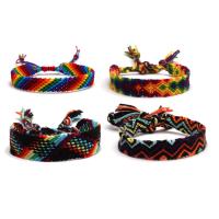 Friendship Bracelet, Polyester Cord, Four Leaf Clover, Adjustable & braided bracelet & for woman, more colors for choice, Length:Approx 17-28 cm, Sold By PC