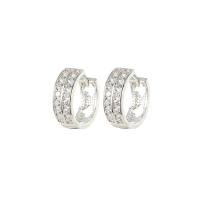 Cubic Zirconia Micro Pave Brass Earring, platinum color plated, micro pave cubic zirconia & for woman, 5x15mm, 5Pairs/Lot, Sold By Lot