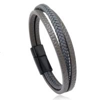 PU Leather Bracelet with Zinc Alloy fashion jewelry & Unisex Sold By PC