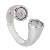 316 Stainless Steel Ring beslag, mode smykker & for kvinde, oprindelige farve, 8.5x4mm, Størrelse:7, Solgt af PC