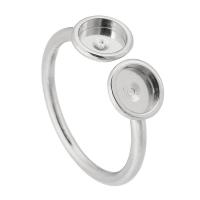 316 Stainless Steel Bezel Ring Base, fashion jewelry & Unisex, original color, 8x8mm,6mm,2mm, US Ring Size:7.5, Sold By PC
