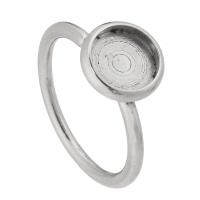 Aço inoxidável 316 base de aro para anel, joias de moda & unissex, cor original, 10x10mm,8mm,2mm, tamanho:7, vendido por PC