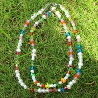 Multi Layer Necklace, Resin, with ABS Plastic Pearl & Tibetan Style, fashion jewelry & for woman, multi-colored, Sold Per 38.3-47.8 cm Strand