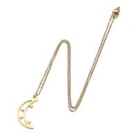 Edelstahl Schmuck Halskette, 304 Edelstahl, Mond und Sterne, Modeschmuck & für Frau, keine, 28x15mm, Länge:45 cm, verkauft von PC