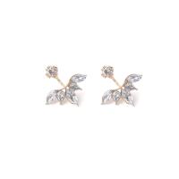 Zinc Alloy Stud Earring fashion jewelry & micro pave cubic zirconia & for woman Sold By Pair