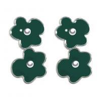 Tibetan Style Drop Earrings, Flower, fashion jewelry & for woman & enamel, more colors for choice, 42x26mm, Sold By Pair