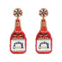 Earring Jewelry Zinc Alloy with Seedbead & Cloth fashion jewelry & for woman & with rhinestone Approx 6mm Sold By Pair