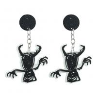 Zinc Alloy Drop Earring with Resin fashion jewelry & Halloween Jewelry Gift & for woman white and black Sold By Pair