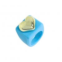 Resin Finger Ring, fashion jewelry & for woman, more colors for choice, 18x22mm, Sold By PC
