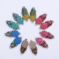 Tibetan Style Connector, Pineapple, platinum color plated, DIY & enamel & 1/1 loop, more colors for choice, nickel, lead & cadmium free, 27x12x2mm, Approx 100PCs/Bag, Sold By Bag