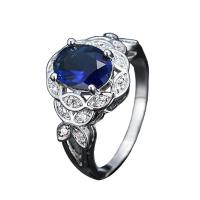 Cubic Zircon Brass Finger Ring with Cubic Zirconia platinum plated & for woman nickel lead & cadmium free Sold By PC