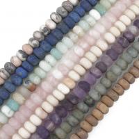 Perles de pierres précieuses mixtes, Pierre naturelle, abaque, DIY & différents matériaux pour le choix & givré, plus de couleurs à choisir, 5x8mm, Environ 72PC/brin, Vendu par brin