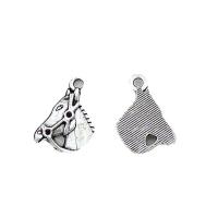 Tibetan Style Animal Pendants, Horse, antique silver color plated, Unisex, nickel, lead & cadmium free, 17x12x2mm, Approx 100PCs/Bag, Sold By Bag