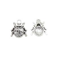 Tibetan Style Pendants, Ladybug, antique silver color plated, Unisex, nickel, lead & cadmium free, 16x14x3.50mm, Approx 100PCs/Bag, Sold By Bag