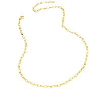 Messingkette Halskette, Messing, mit Verlängerungskettchen von 2, 18K vergoldet, unisex & verschiedene Stile für Wahl, goldfarben, frei von Nickel, Blei & Kadmium, 7x4mm, Länge:17.7 ZollInch, verkauft von PC