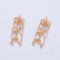 Brass Jewelry Connector Flower high quality gold color plated DIY & 1/5 loop nickel lead & cadmium free Sold By PC