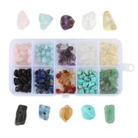 misto de pedras semi-preciosas grânulos, miçangas, with Caixa plástica, Irregular, DIY, cores misturadas, 130x67x22mm, Aprox 300PCs/box, vendido por box