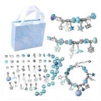 Tibetan Style DIY Bracelet Set, beads & pendant, with paper box & Crystal, plated, enamel, more colors for choice, nickel, lead & cadmium free, 120x140x50mm, Approx 60PCs/Set, Sold By Set