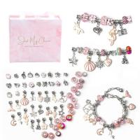 Zinc Alloy DIY Bracelet Set beads & pendant with paper box & Crystal plated enamel nickel lead & cadmium free Approx Sold By Set