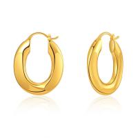 Messing Hoop Earring, 18K forgyldt, mode smykker & for kvinde, gylden, nikkel, bly & cadmium fri, 22*6mm,28mm, Solgt af par