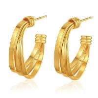 Brass Stud Earring, 18K gold plated, fashion jewelry & for woman, golden, nickel, lead & cadmium free, 24x34mm, Sold By Pair