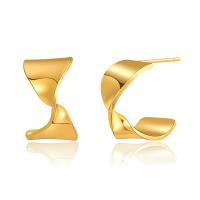 Brass Stud Earring, 18K gold plated, fashion jewelry & for woman, golden, nickel, lead & cadmium free, 23x10mm, Sold By Pair