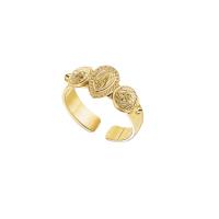 Edelstahl Ringe, 316 L Edelstahl, 14 K vergoldet, Modeschmuck & verschiedene Stile für Wahl & für Frau, goldfarben, 18mm, verkauft von PC
