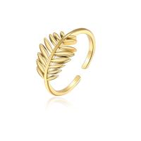 Anel de dedo de aço de partículas, Partículas de aço, Banhado a ouro 14K, joias de moda & para mulher, dourado, 21mm,10mm, vendido por PC
