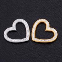 Stainless Steel Heart Pendants 304 Stainless Steel Vacuum Ion Plating DIY & with rhinestone Sold By PC