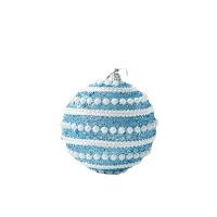 PE Foam Christmas Tree Decoration, with Sequins & Plastic Pearl, Round, Christmas jewelry, more colors for choice, 80mm, Sold By PC