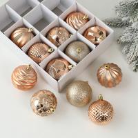 PVC Plastic Christmas Tree Decoration Round plated Christmas jewelry 6cm Sold By Box