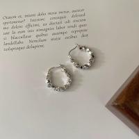 925 Sterling Silver Hoop Earrings, polished, fashion jewelry & for woman, original color, 20.50x18mm, Sold By Lot