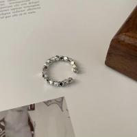 Solidny srebrny pierścień, 925 Srebro, obyty, Regulowane & dla kobiety, oryginalny kolor, sprzedane przez wiele