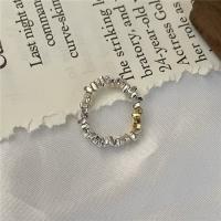 Solidny srebrny pierścień, 925 Srebro, obyty, elastyczne & dla kobiety, oryginalny kolor, sprzedane przez wiele