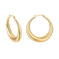 Messing Huggie Hoop Earring, echt goud verguld, verschillende grootte voor keus & voor vrouw, nikkel, lood en cadmium vrij, Verkocht door pair