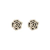 Cubic Zirconia Micro Pave Brass Earring Flower plated micro pave cubic zirconia & for woman & enamel Sold By Lot
