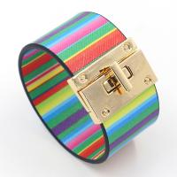 PU Leather Cord Bracelets with Zinc Alloy printing for woman Sold By Lot